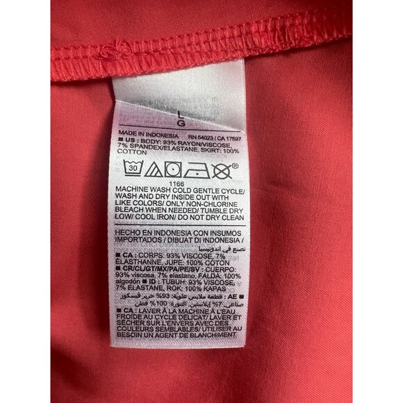 Old Navy Fit & Flare Coral Ribbed Tank Midi Dress Womens Sleeveless Large - Picture 3 of 13